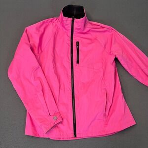 Lauren Ralph Lauren Active Jacket Women's L Pink Full Zip Windbreaker‎ Spellout